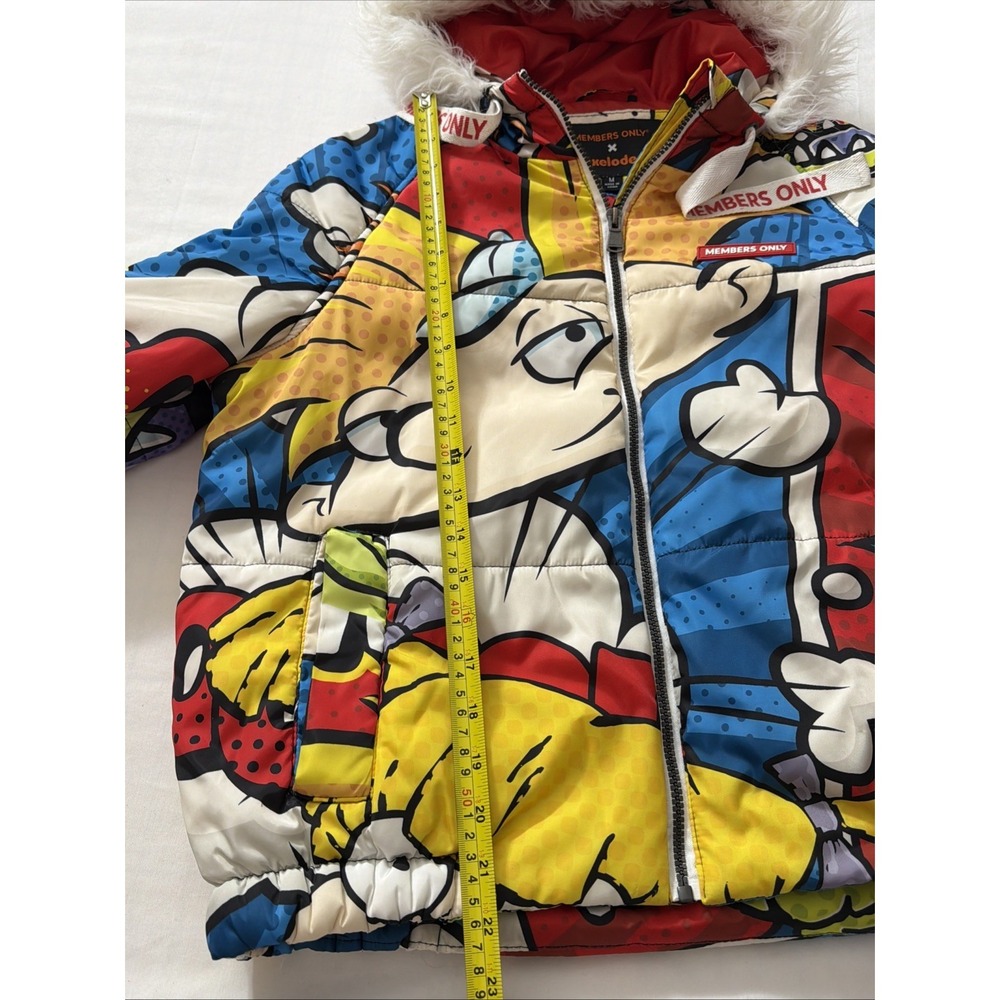 Members Only X Nickelodeon Rugrats SpongeBob Puffer Jacket Fur Hood Medium Used - Picture 6 of 16